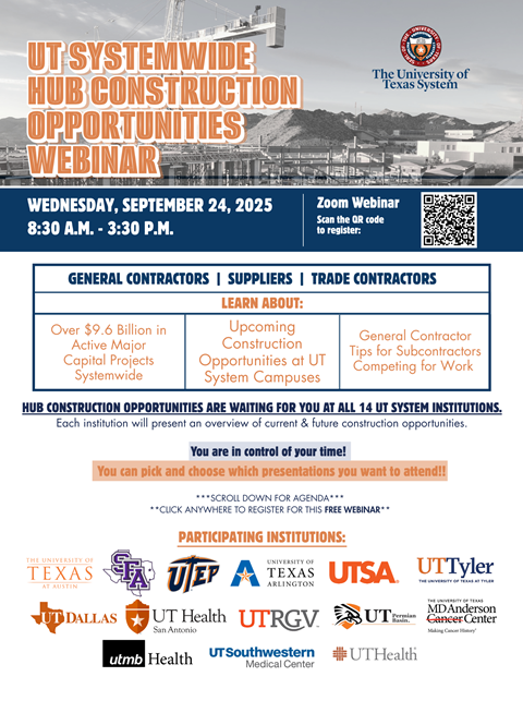 UT Systemwide HUB Construction Opportunities Webinar